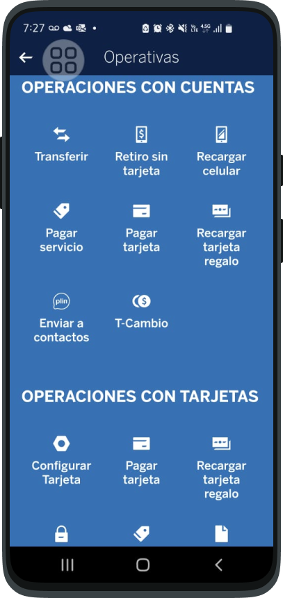 Pantalla BBVA, Dirigete a la seccion Pagar servicio