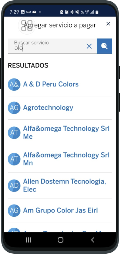 Pantalla BBVA, Busca OLO